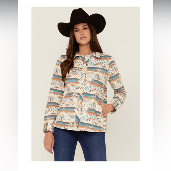 Boot Barn Southwestern Shacket Shirt Jacket Aztec EUC - Picture 3 of 8